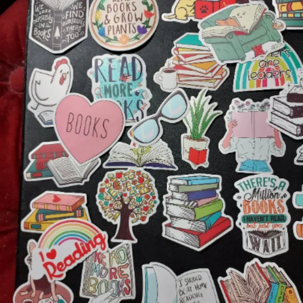 25 pcs. Book Readers Words Stickers. Random. Scrapbooking, Journaling, Laptop,